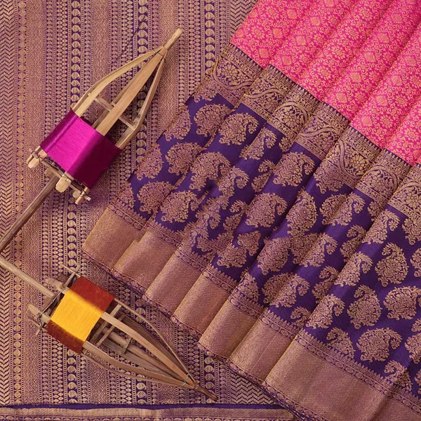Pink_Embellished_Banarasi_Jacquard_Saree_(Pink)